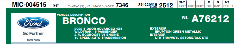 Ford Bronco ERUPTION GREEN Bronco Club Screen Shot 2022-03-03 at 7.32.03 PM