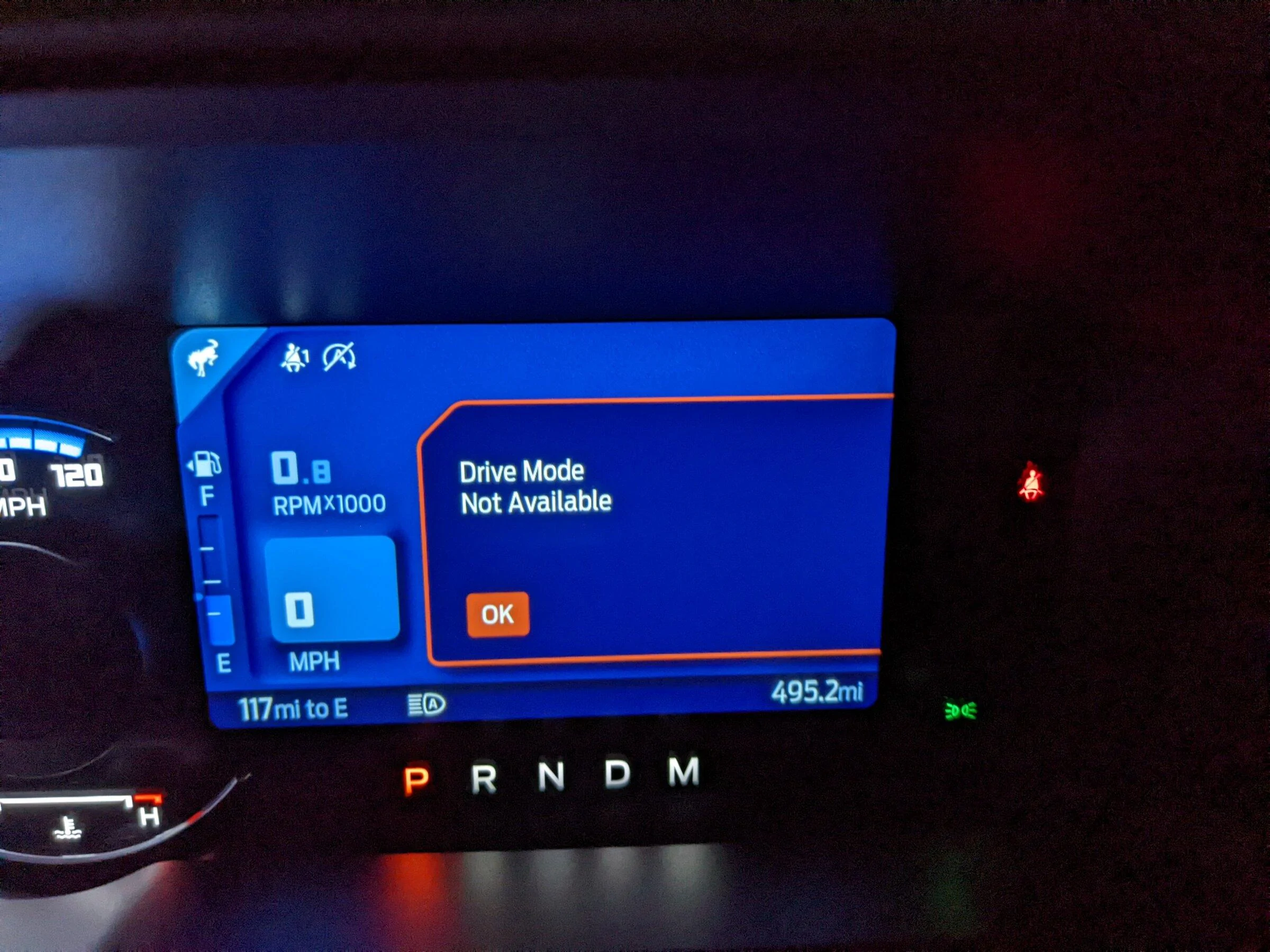 Ford Bronco Drive Mode Not Available Error Message PXL_20220304_042819894