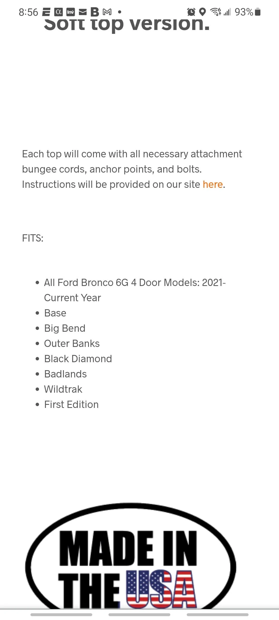 Ford Bronco GearShade Mesh Top HARDTOP VERSION! Screenshot_20220304-085650_Chrom
