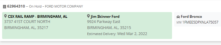 Ford Bronco United Road Logistics - FAQ 1646412526242