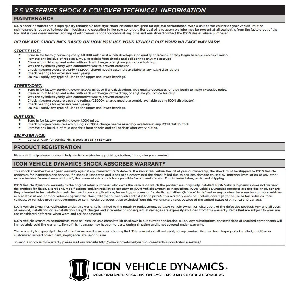 Ford Bronco ICON Complete Coilover Suspension Systems (Stages 3 through 8) IVD-ShockWarranty