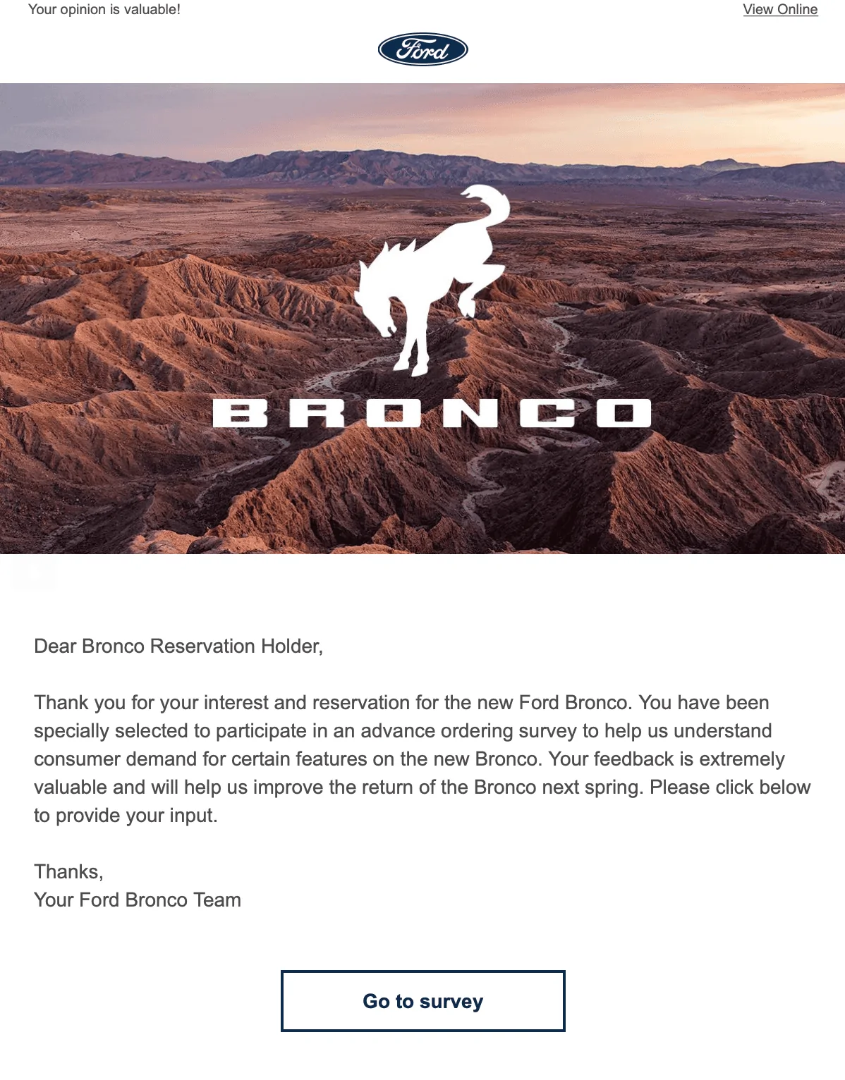 Ford Bronco Potential Package (+ Sasquatch) Pricing Previewed in Bronco Reservation Survey Email Screen Shot 2020-08-25 at 2.07.41 PM
