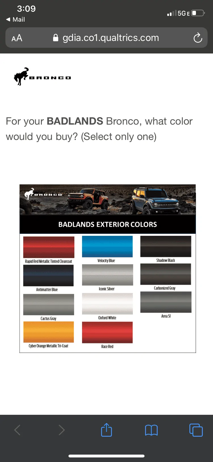 Ford Bronco Potential Package (+ Sasquatch) Pricing Previewed in Bronco Reservation Survey Email DD4E67DA-2711-46E5-A11B-8411EF7DE9DA