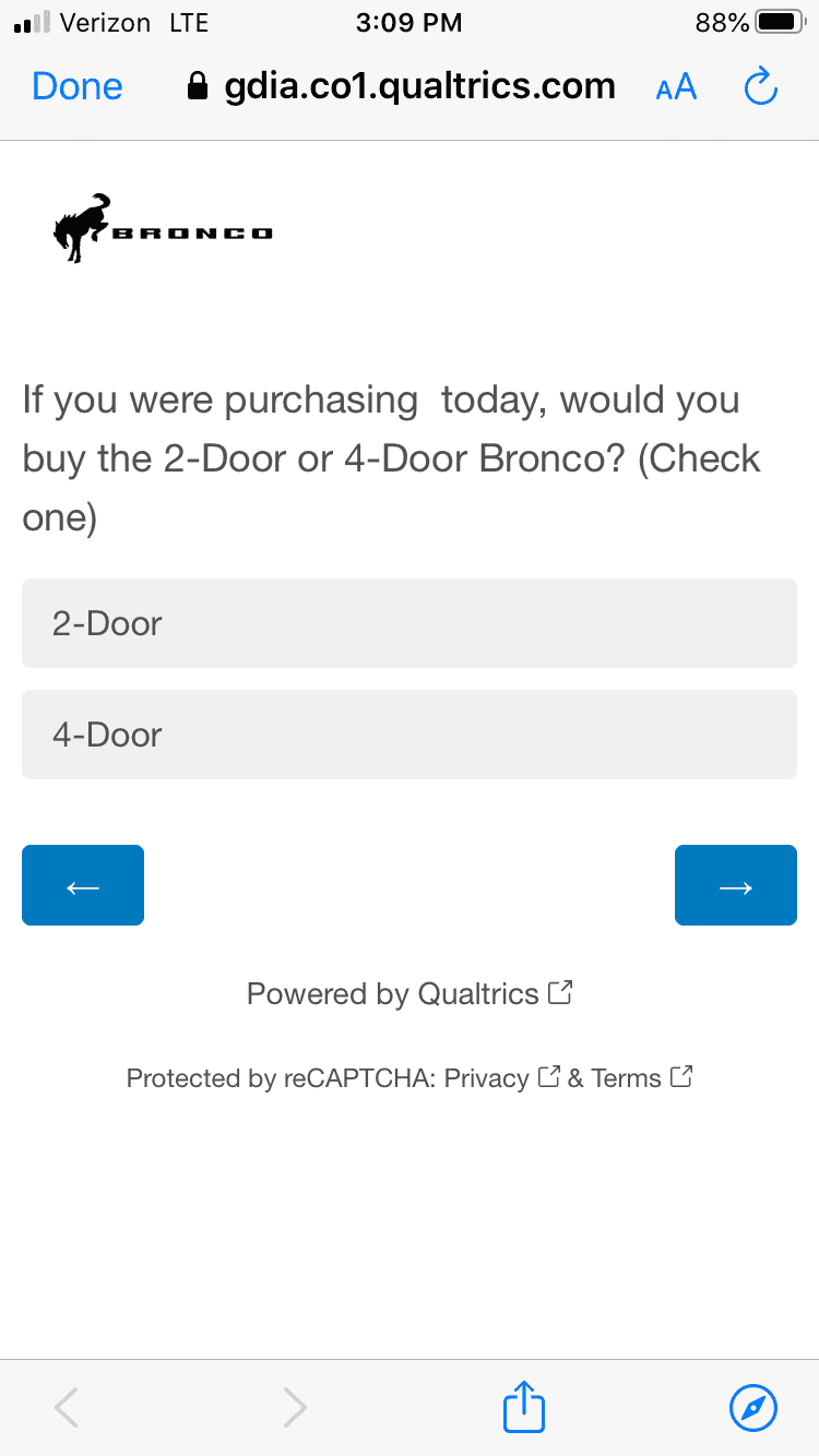Ford Bronco Potential Package (+ Sasquatch) Pricing Previewed in Bronco Reservation Survey Email 14BC2364-F174-4375-839A-E8E8CD9AF743