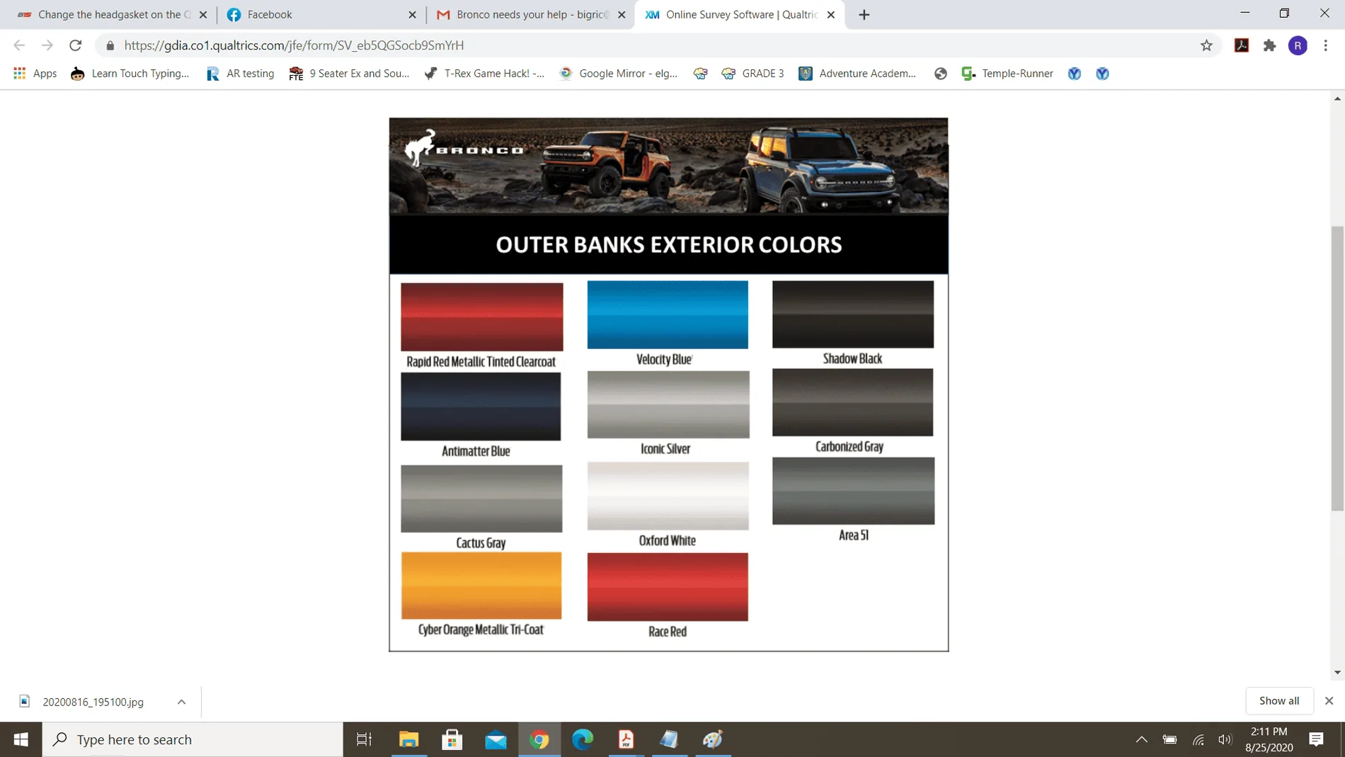 Ford Bronco Potential Package (+ Sasquatch) Pricing Previewed in Bronco Reservation Survey Email Survey4