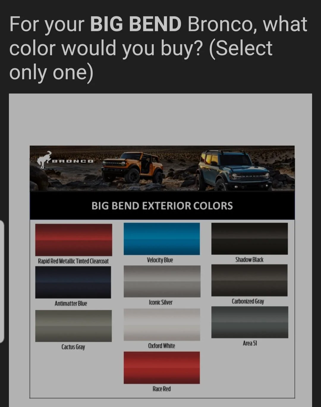 Ford Bronco Potential Package (+ Sasquatch) Pricing Previewed in Bronco Reservation Survey Email 20200825_142159