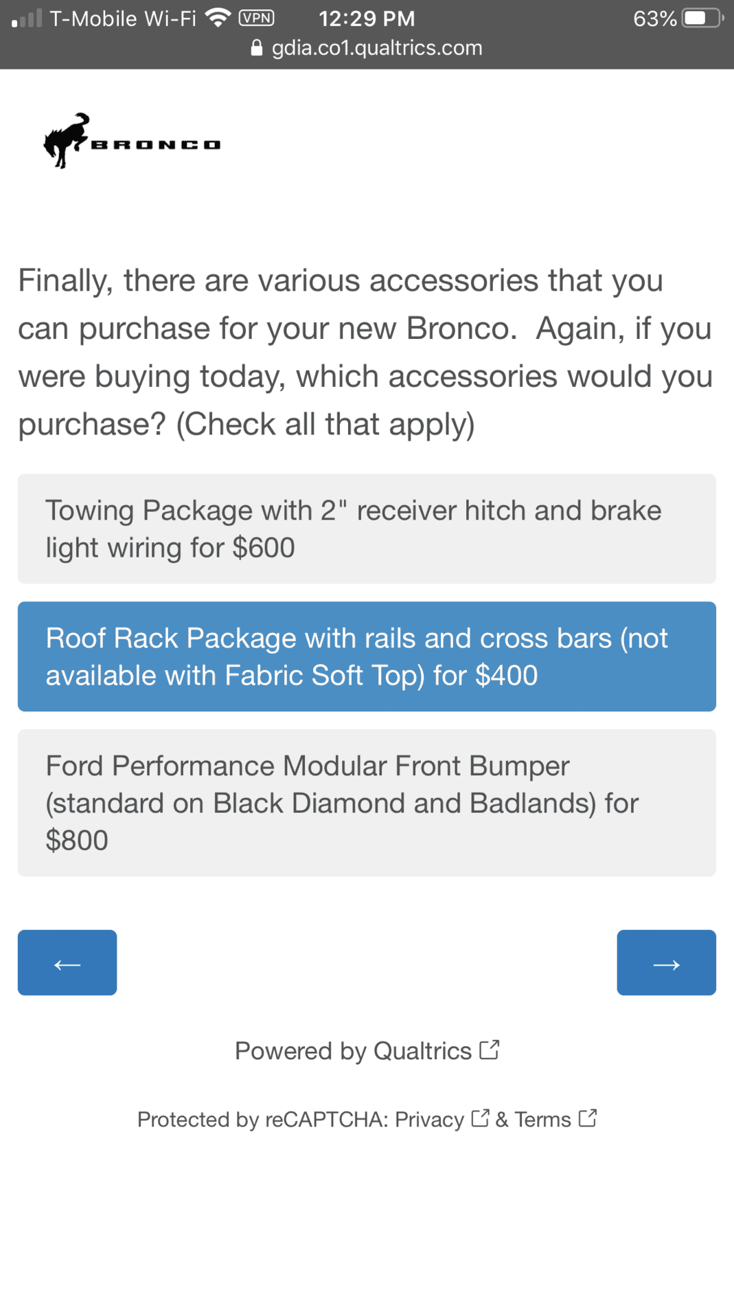 Ford Bronco Potential Package (+ Sasquatch) Pricing Previewed in Bronco Reservation Survey Email ADCCE39F-B3B5-4AF1-B960-6A8ECD3725B6