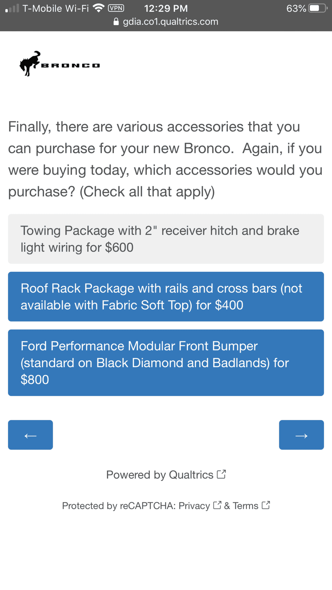 Ford Bronco Potential Package (+ Sasquatch) Pricing Previewed in Bronco Reservation Survey Email 59DF5E36-2420-432F-A100-BD03A0EA5DF3