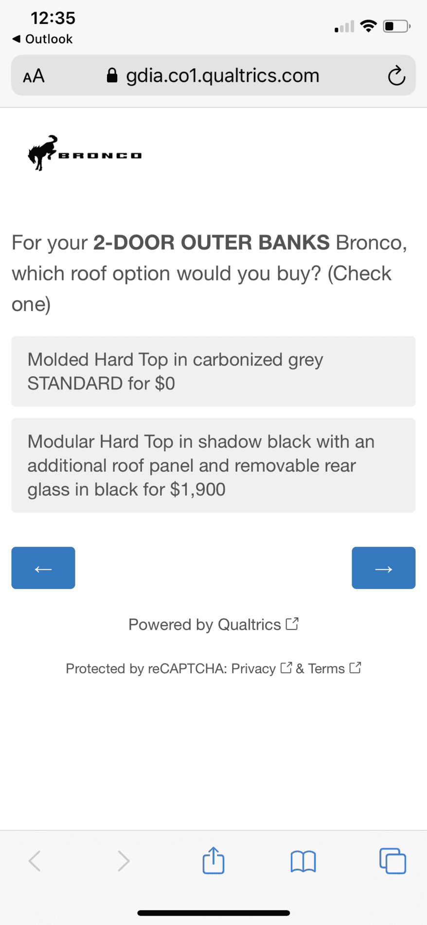 Ford Bronco Potential Package (+ Sasquatch) Pricing Previewed in Bronco Reservation Survey Email 260BBAB1-3BF9-4D03-A4D5-D4D019F76E03