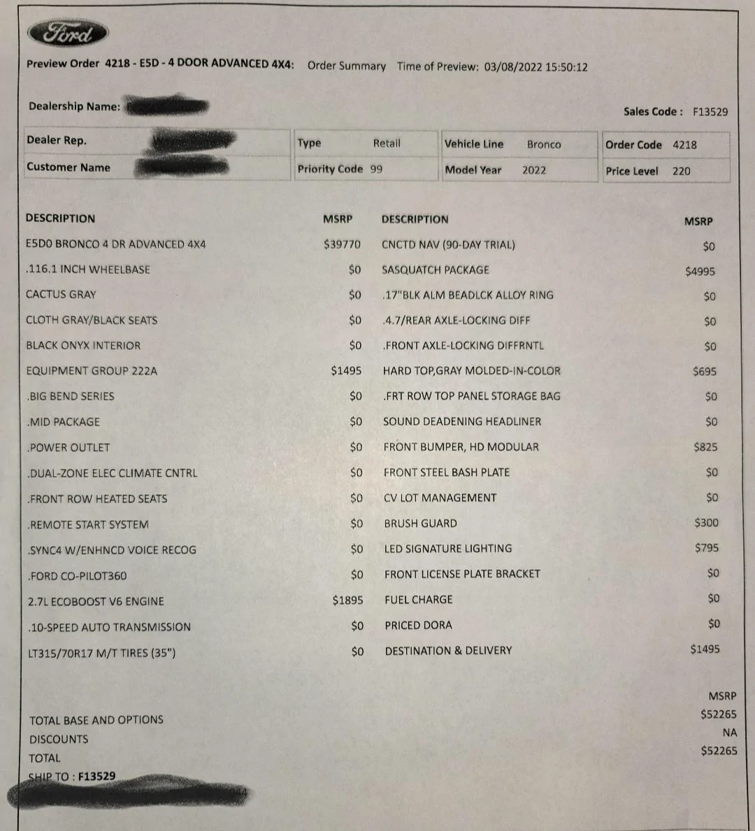 Ford Bronco DEALER CHANGING PRIORITY CODE TO 99 ON PURPOSE? Screenshot_20220308-174625_Gallery