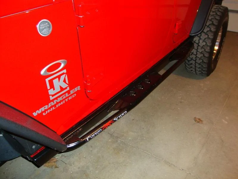 Ford Bronco Adding Jeep Rubicon rails to Bronco stock rock sliders PSC Rico steps 003