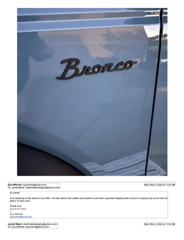 Ford Bronco Darkmatter Designs Review  - Bronco Script Badges & More 2