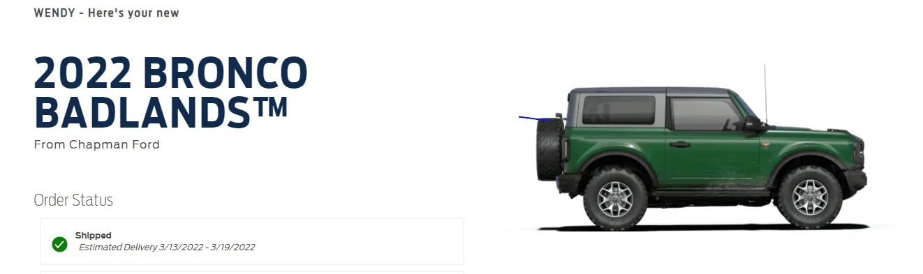 Ford Bronco 02/28/22 Build Week Thread EDD