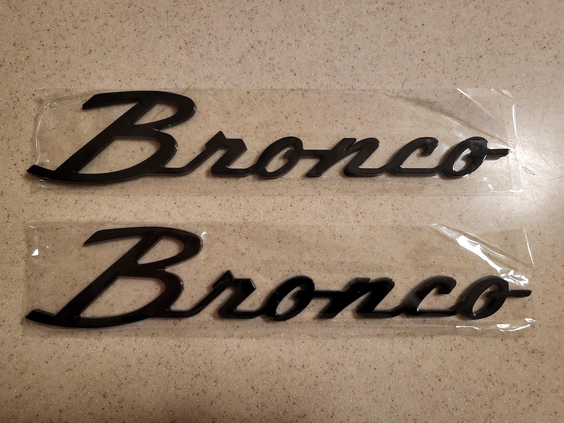 Ford Bronco WTB Gloss Black Bronco Script 20220130_162936
