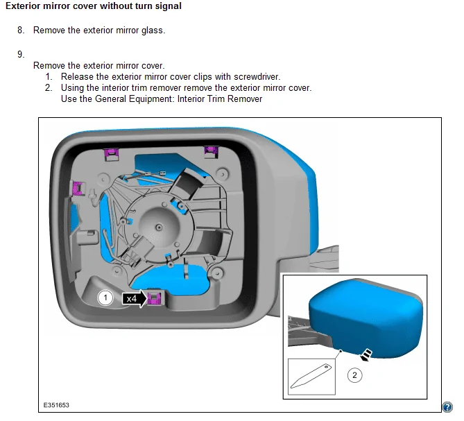 Ford Bronco Mirror cap removal? 1647289019110
