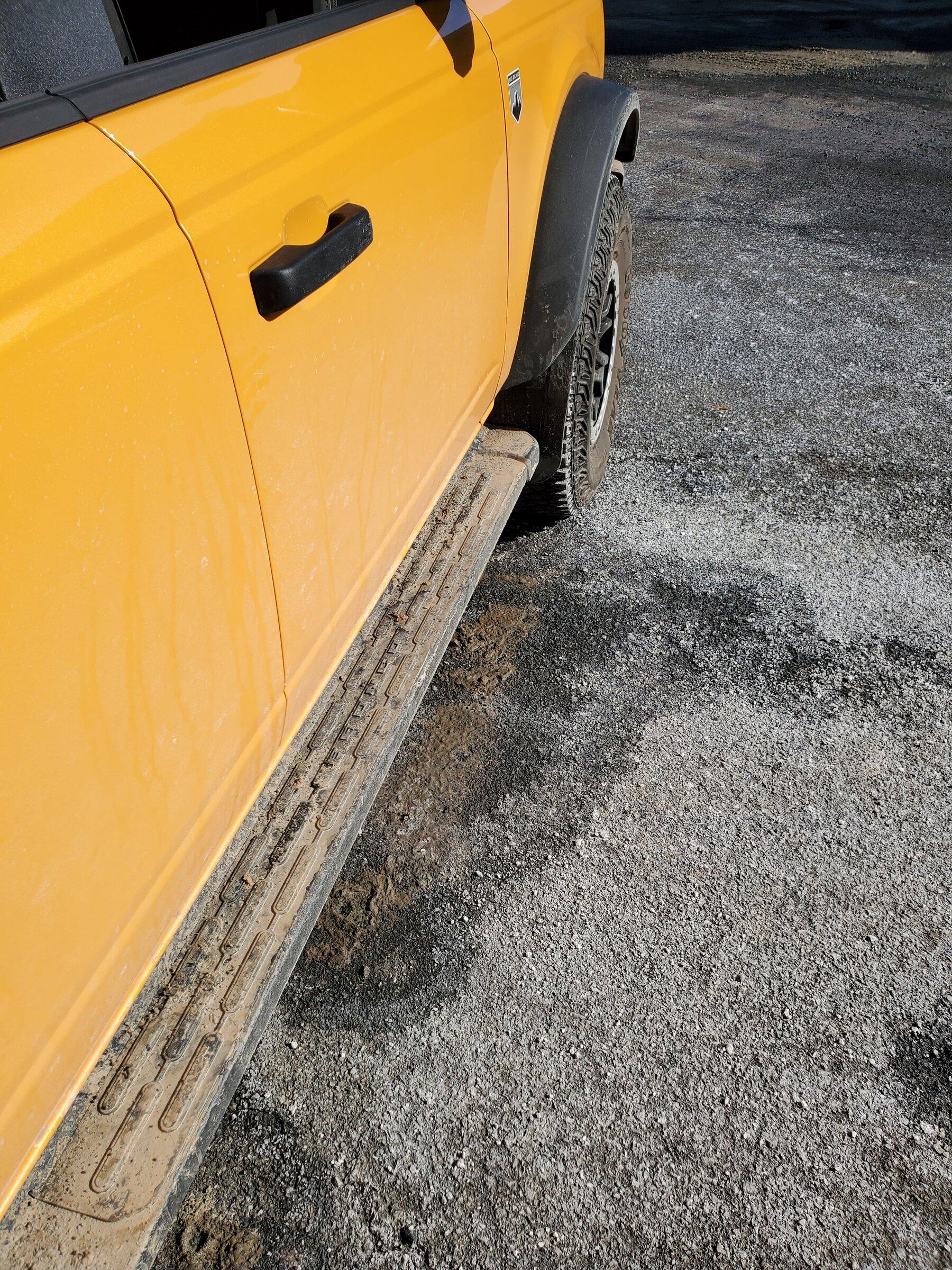 Ford Bronco Weather Tech Mud Flaps for Wildtrack installed 20220314_155355