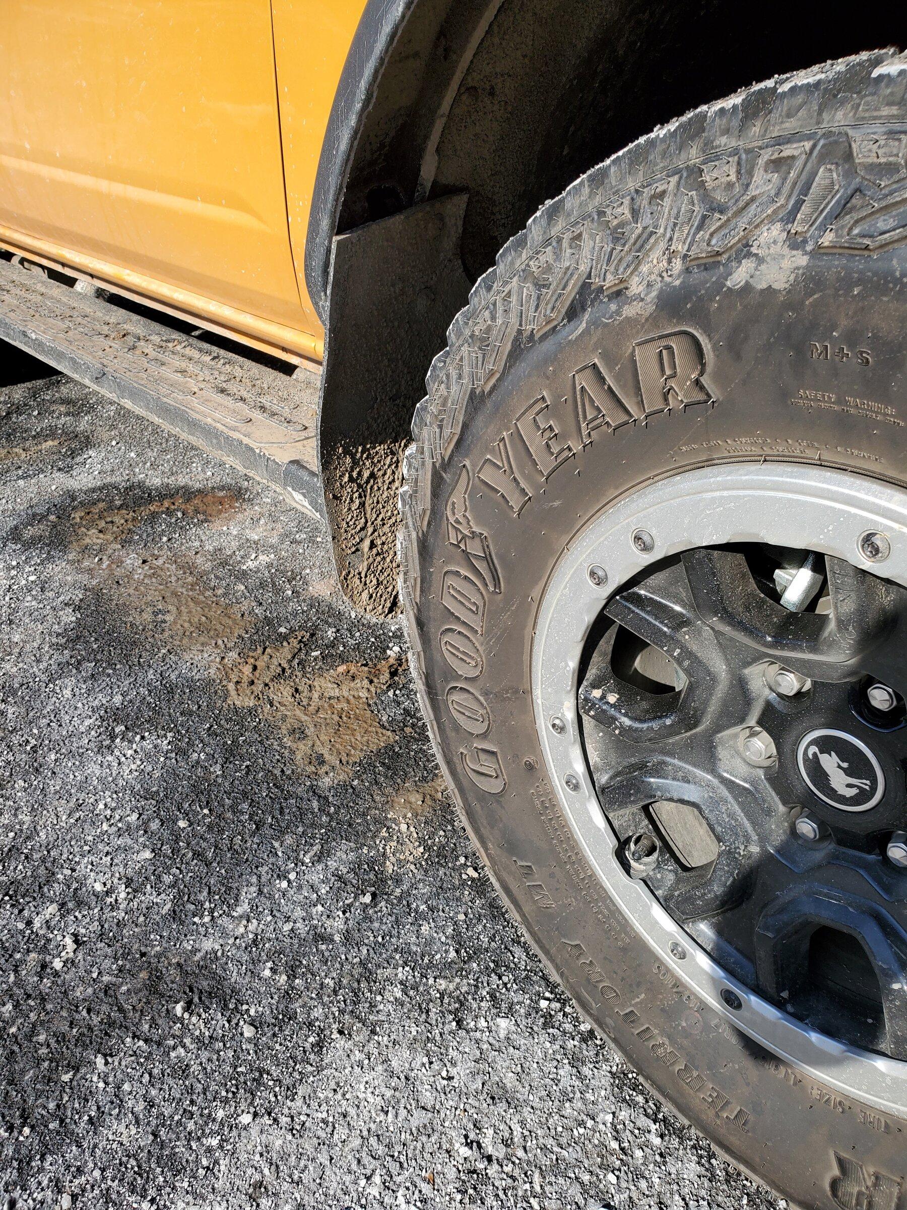 Ford Bronco Weather Tech Mud Flaps for Wildtrack installed 20220314_155321