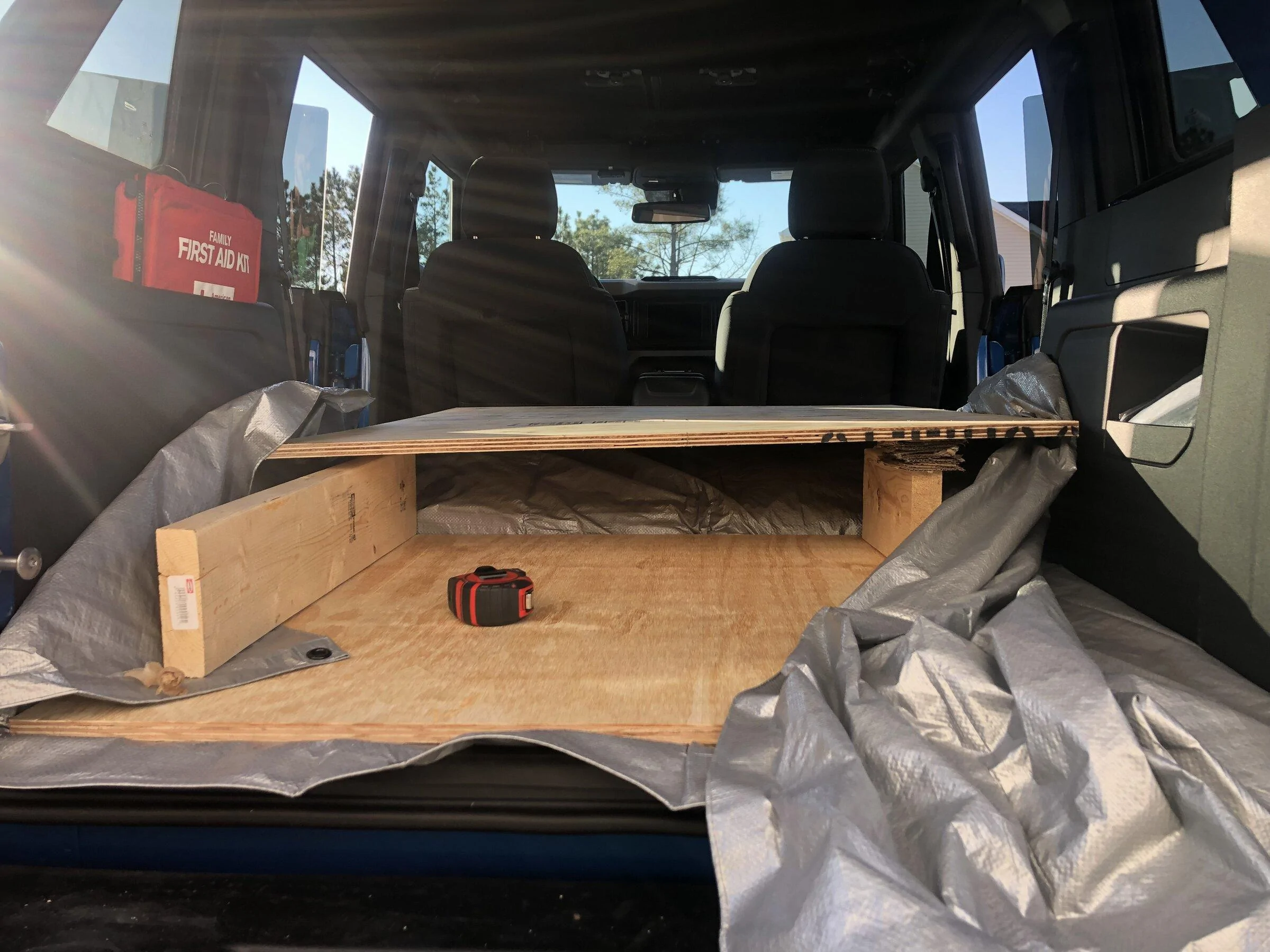 Ford Bronco Interior Platform Custom Build Cardboard Shim Level 2