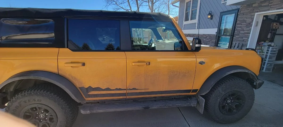 Ford Bronco Weather Tech Mud Flaps for Wildtrack installed mud flaps 4