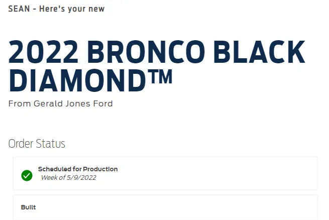 Ford Bronco 5/2/22 Build Week Group 1647475569076