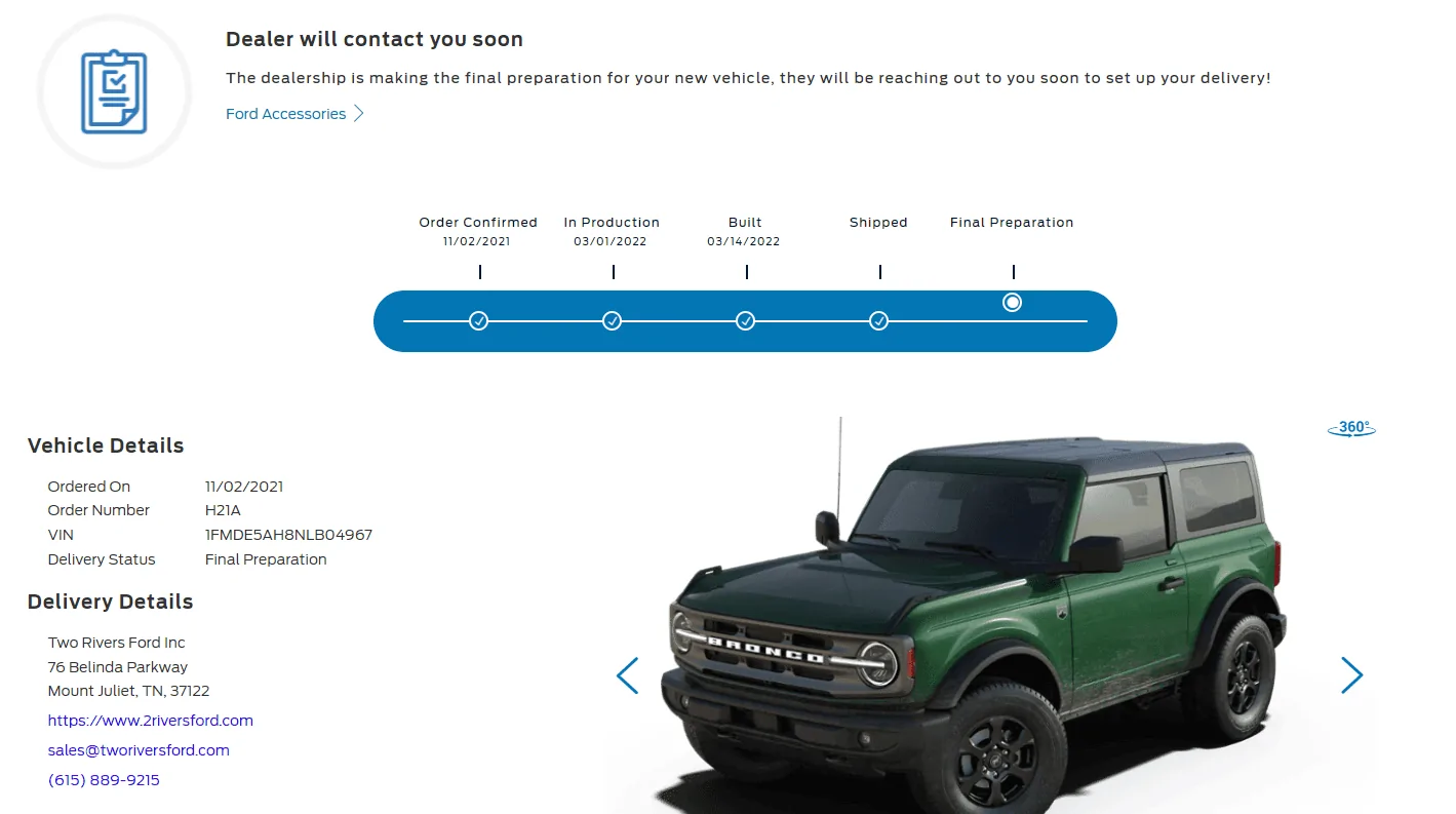 Ford Bronco 02/28/22 Build Week Thread Screenshot 2022-03-21 095212