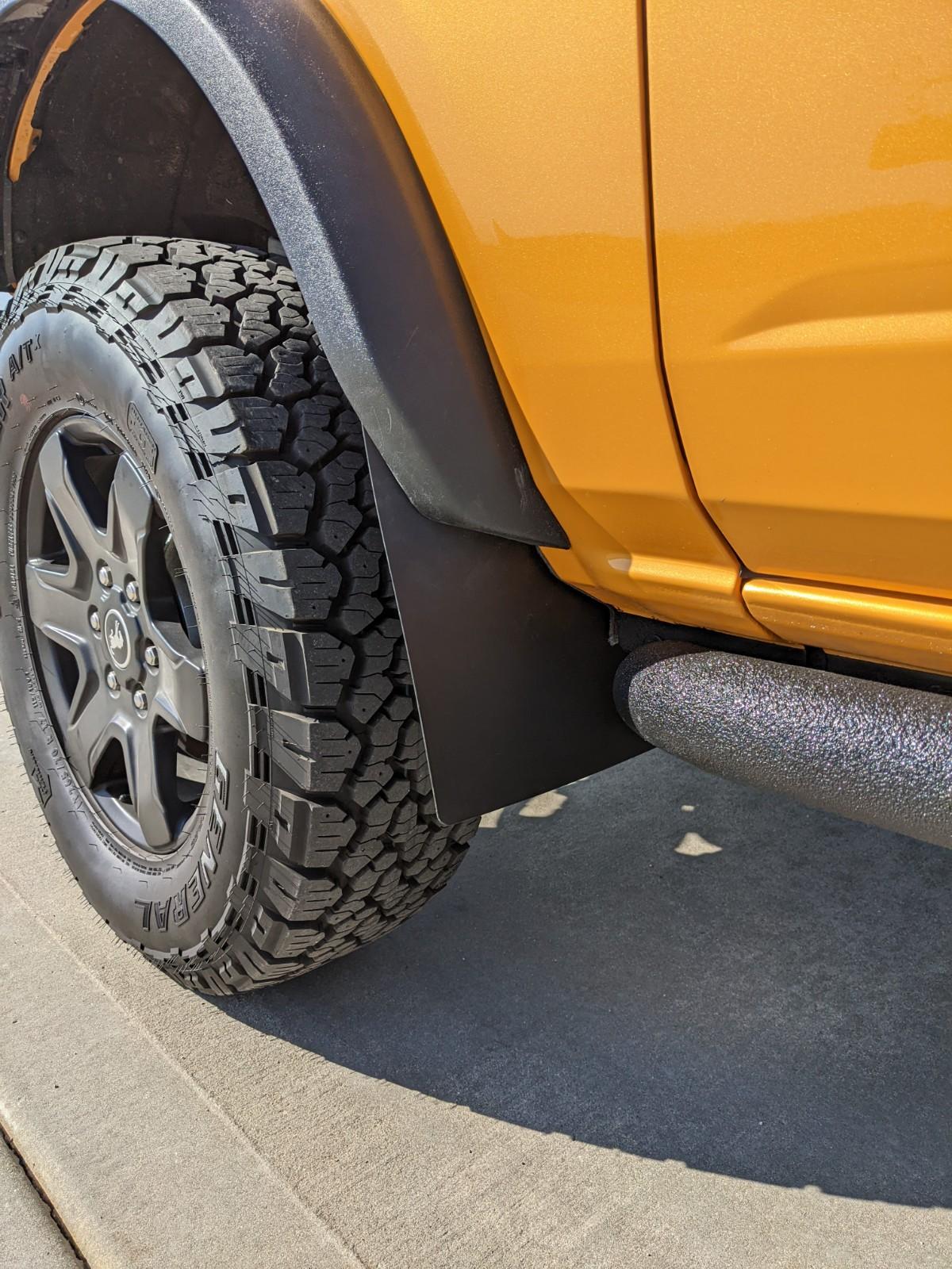 Ford Bronco DIY Mud Flaps, functional, low cost, and low profile PXL_20220320_202354811