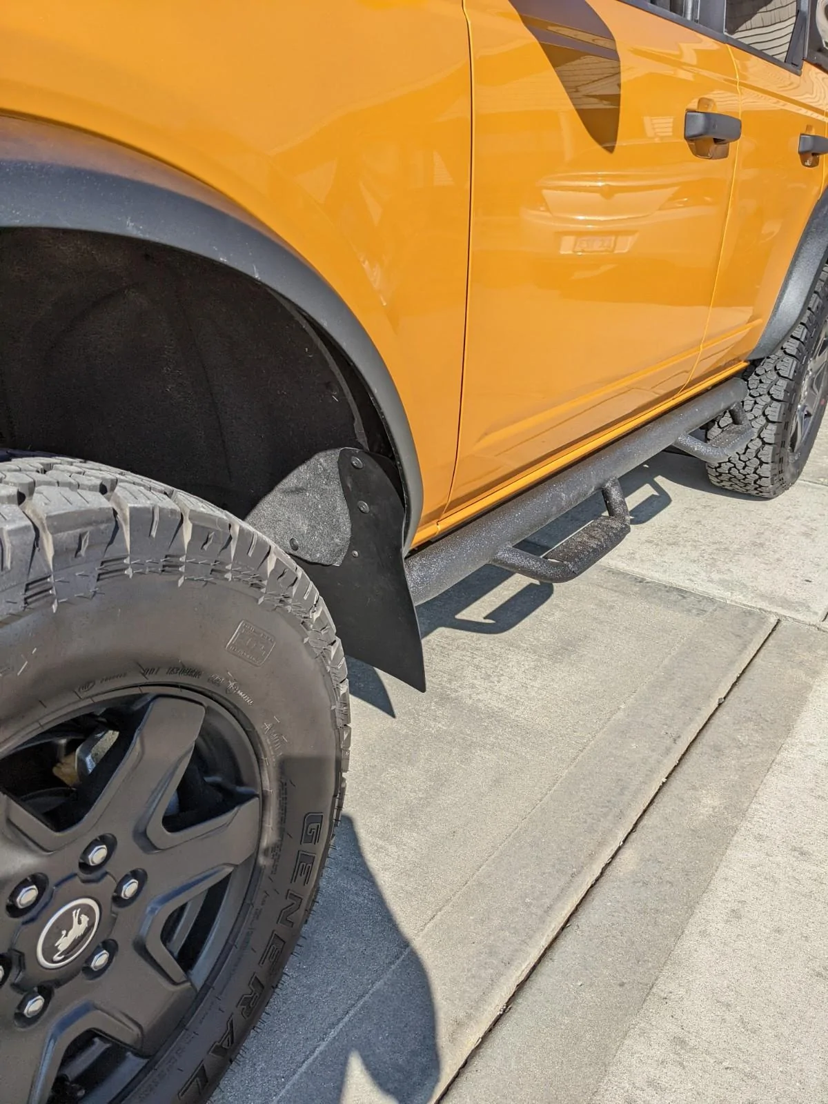 Ford Bronco DIY Mud Flaps, functional, low cost, and low profile PXL_20220320_202400792