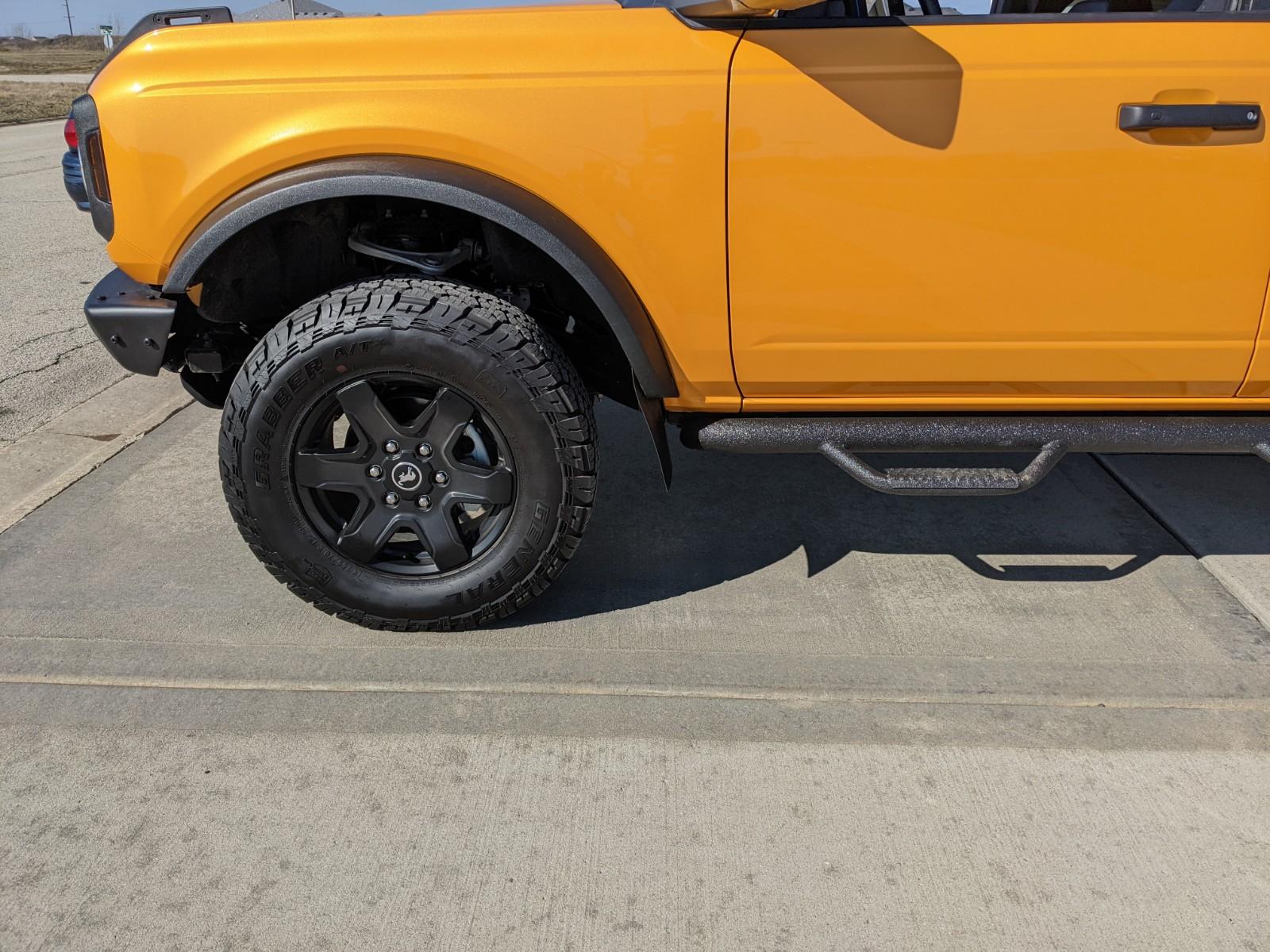 Ford Bronco DIY Mud Flaps, functional, low cost, and low profile PXL_20220320_202411594