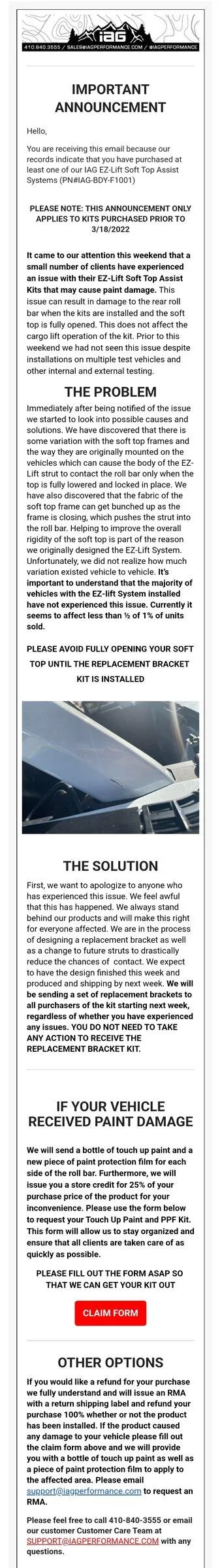 Ford Bronco IAG standing behind their products Screenshot_20220322-114107_Gmail