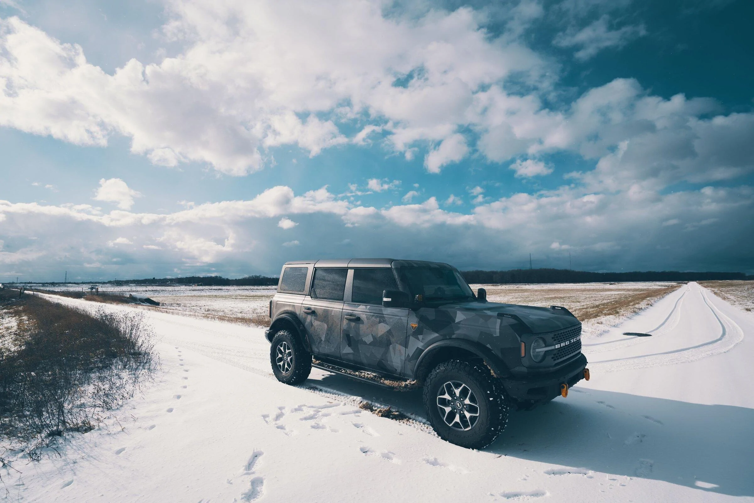 Ford Bronco Just a City Dweller. Urban Digital Camo Bronco Snow Bronco