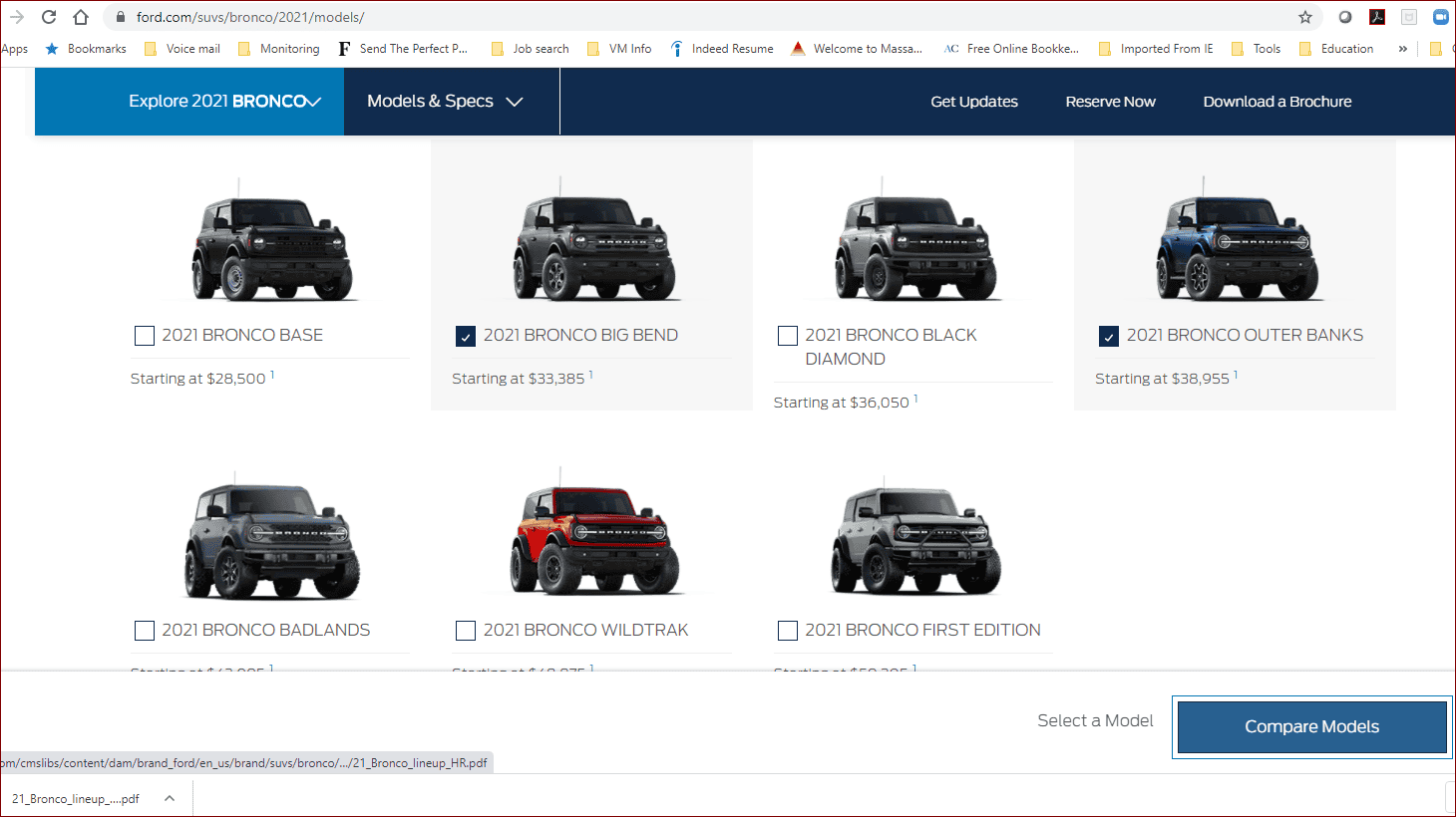 Ford Bronco Ford on site comparison 1598558752532