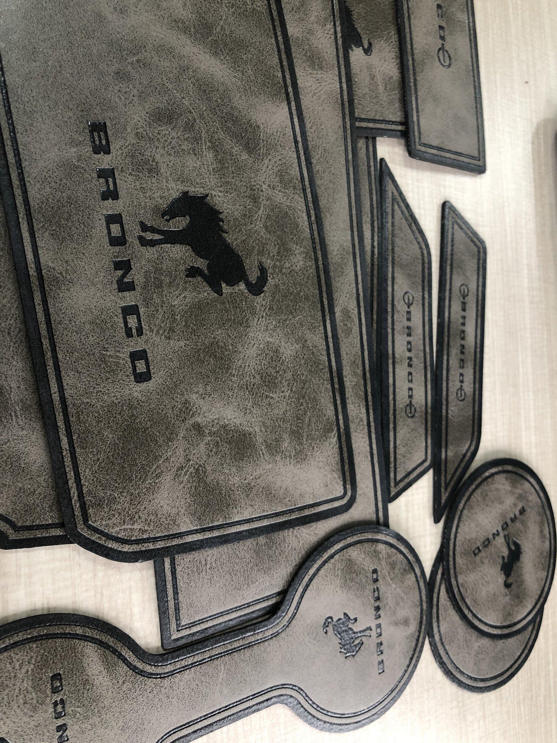Ford Bronco Insert mats installed for interior, center console, cupholder 1648101165169