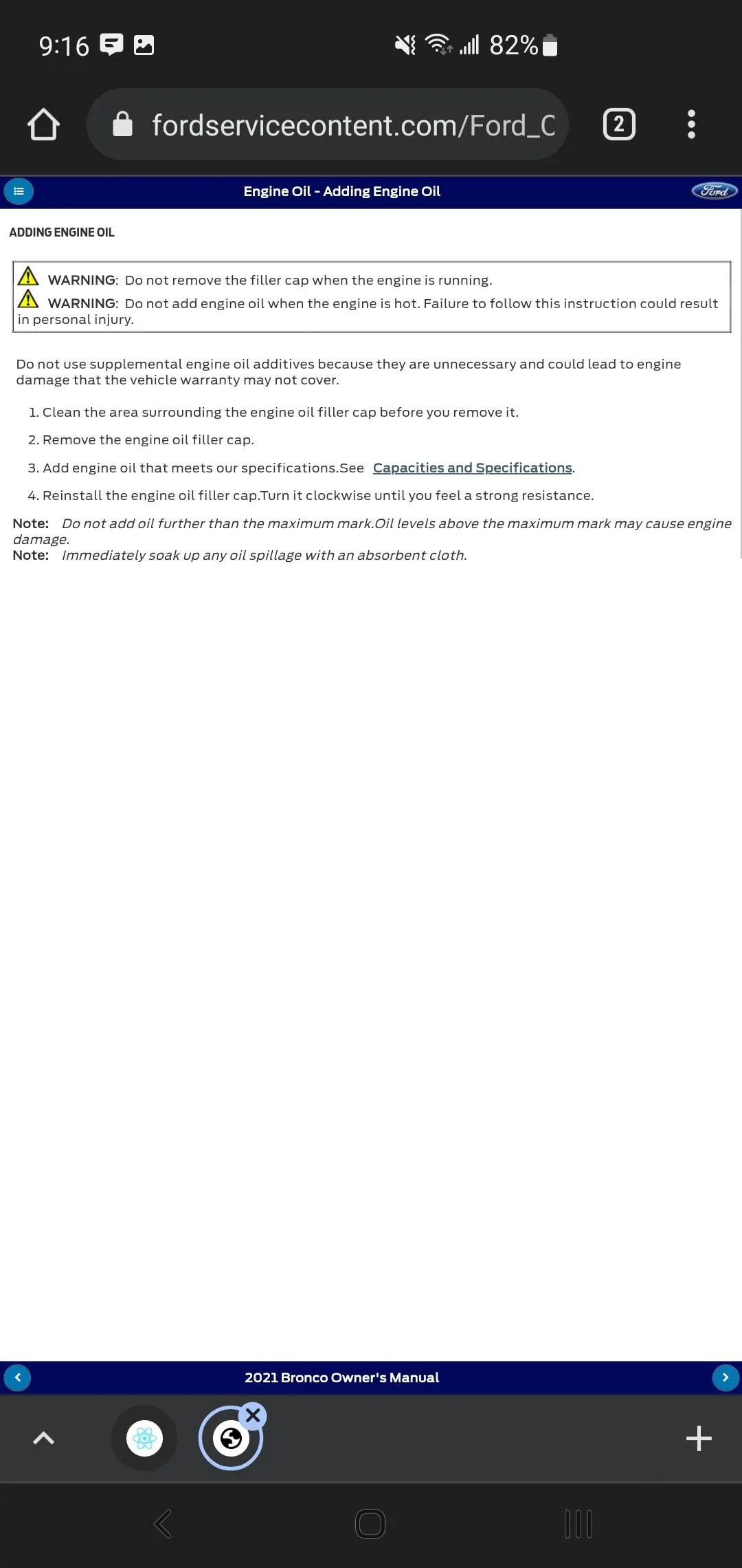 Ford Bronco Bronco Team Engineering Confirms 7.0 Quarts for 2.7L Engine Oil Change is Correct Screenshot_20220325-091627_Chrom