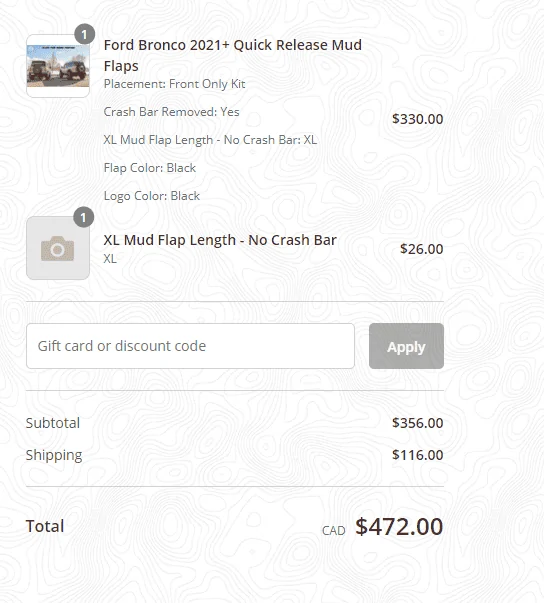 Ford Bronco Rokblokz mudflaps installed on Bronco 1648484166532