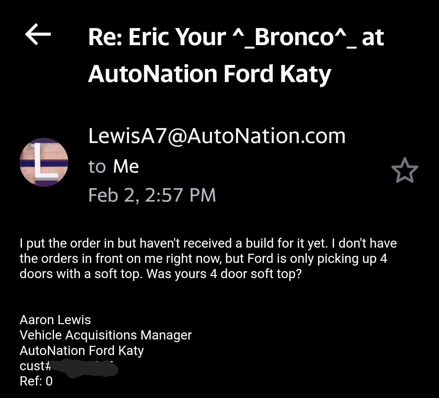 Ford Bronco AutoNation Ford Katy. !!!BEWARE!!! Screenshot_20220328-110258_Yahoo Mail