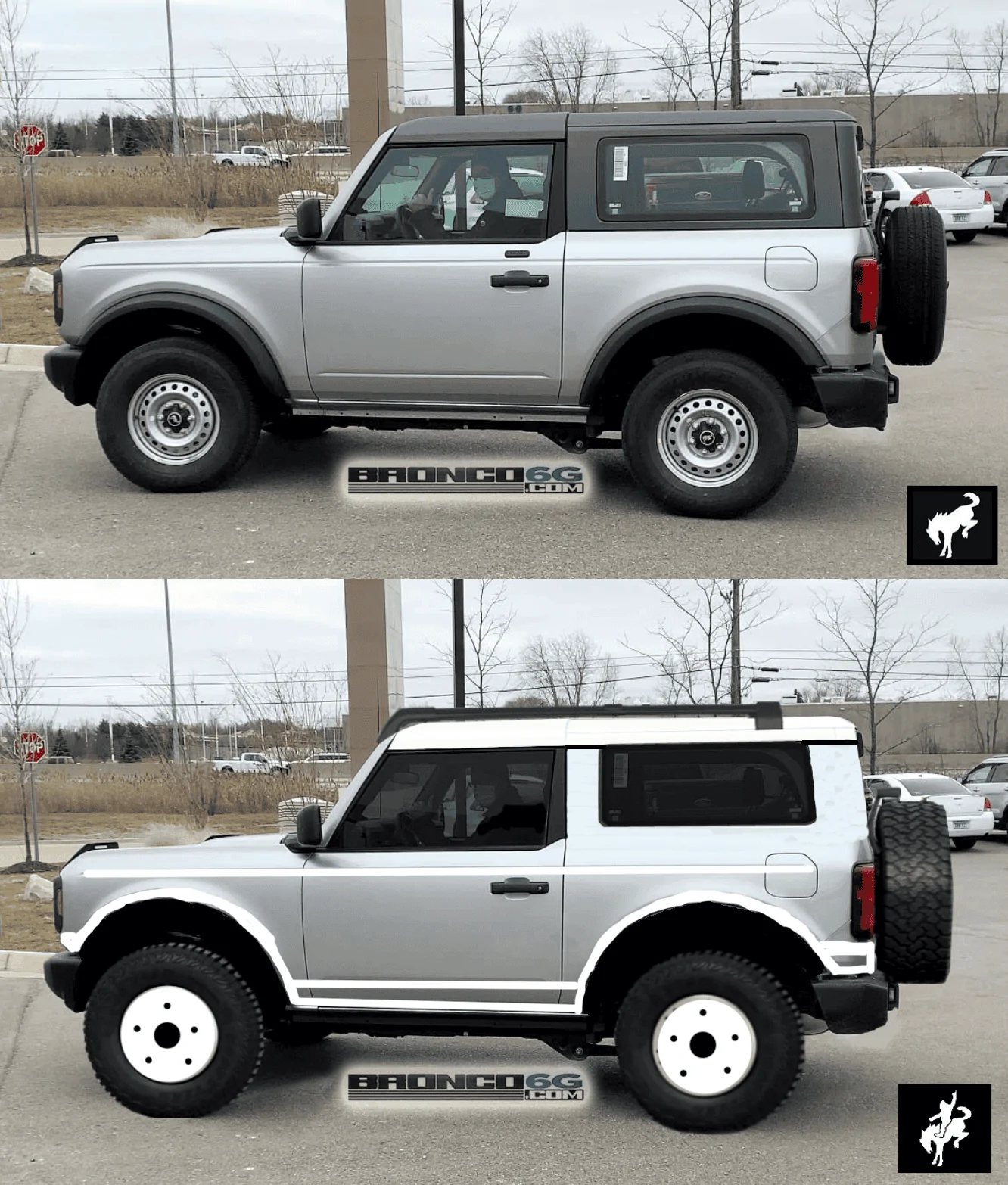 Ford Bronco ICONIC SILVER Bronco Club silver.white.roof copy