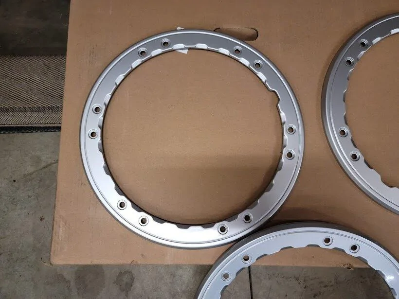 Ford Bronco Sasquatch Silver Trim Rings (5) sasquatch beadlock rings 1