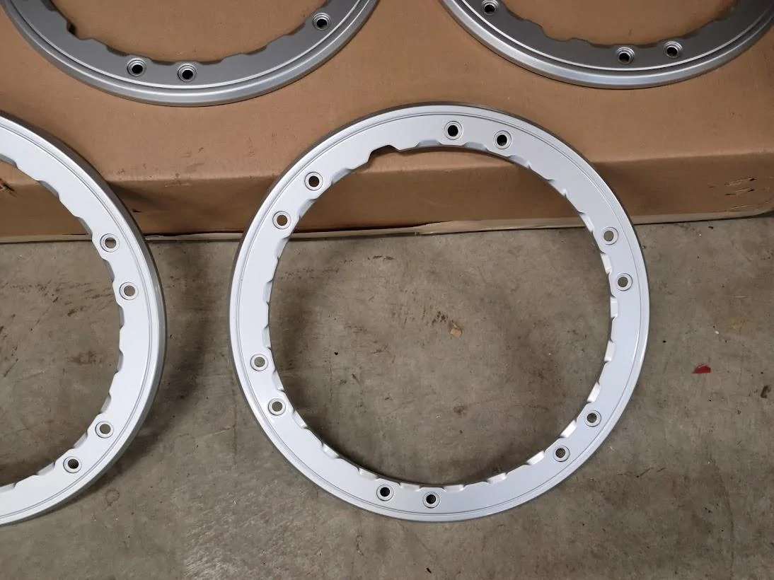 Ford Bronco Sasquatch Silver Trim Rings (5) sasquatch beadlock rings 3=4