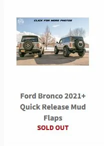 Ford Bronco Quick install/remove mud flaps??? Flaps