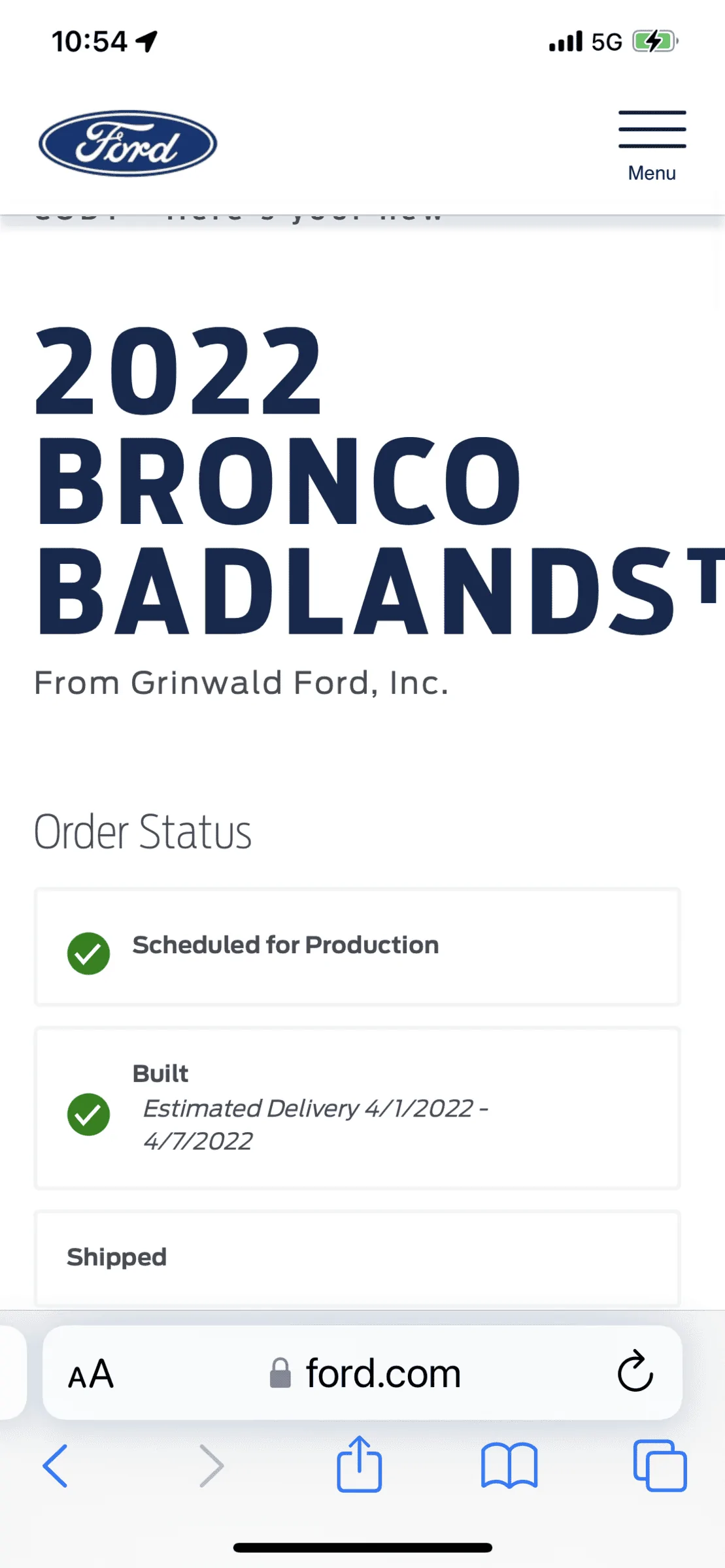 Ford Bronco 02/28/22 Build Week Thread 53911DD6-6B2B-48DC-AD34-14C1AADDE8FE