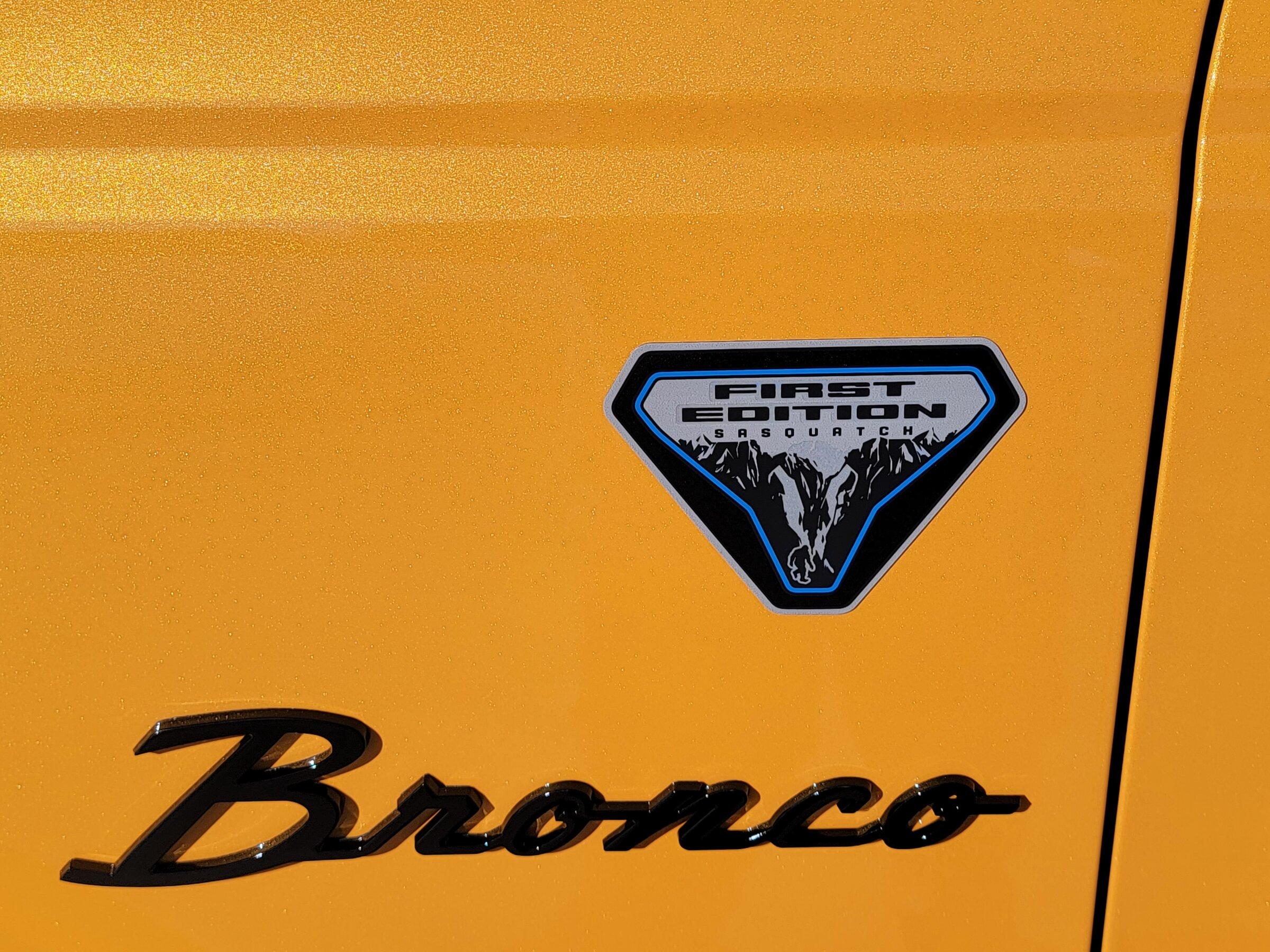 Ford Bronco Bronco script emblem installed 20211220_134416