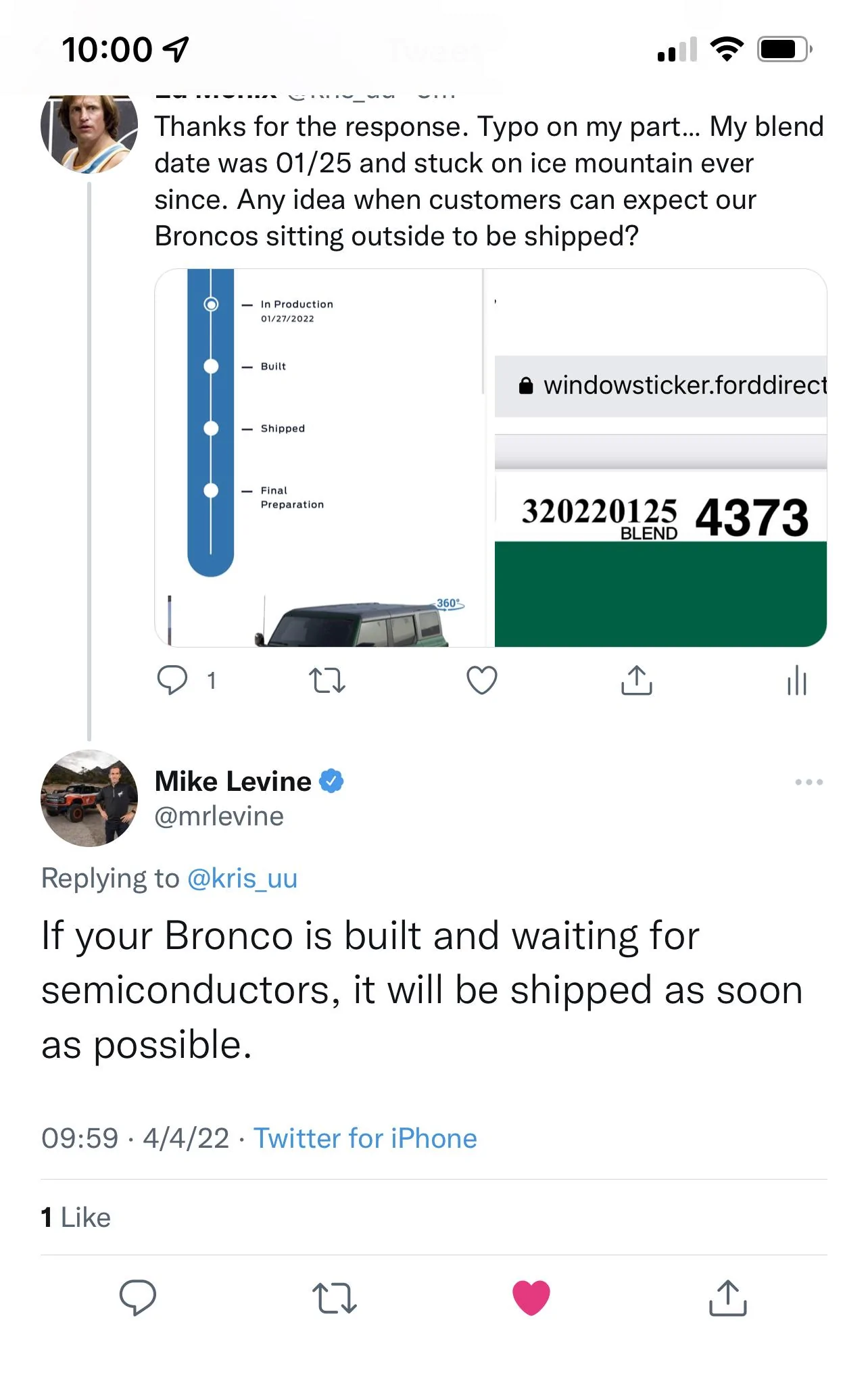 Ford Bronco “Update” from Mike Levine for those stuck on Ice Mountain 343B95D1-1138-4BBA-A65B-7D48F1B7FBA4