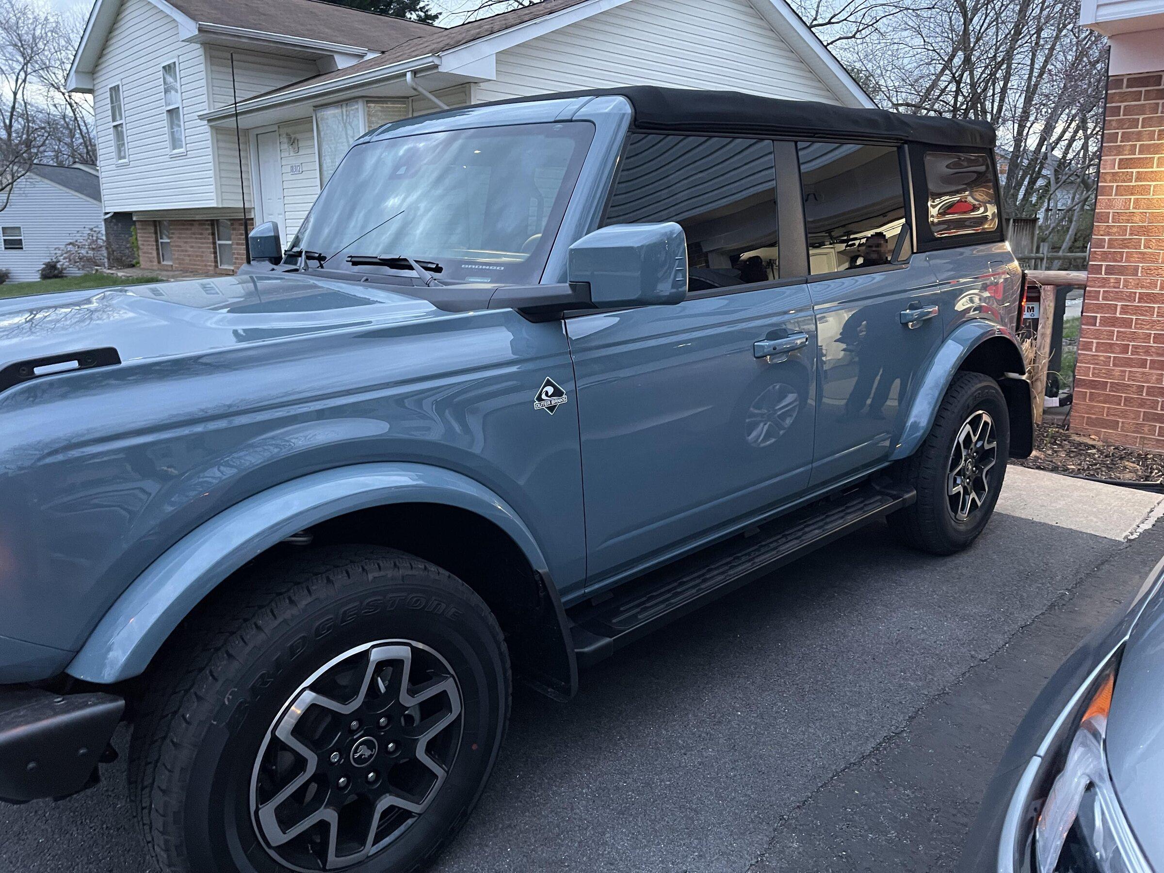 Ford Bronco Front Splash Guards/Mud Flap will NOT fit with Running Board Bronco1