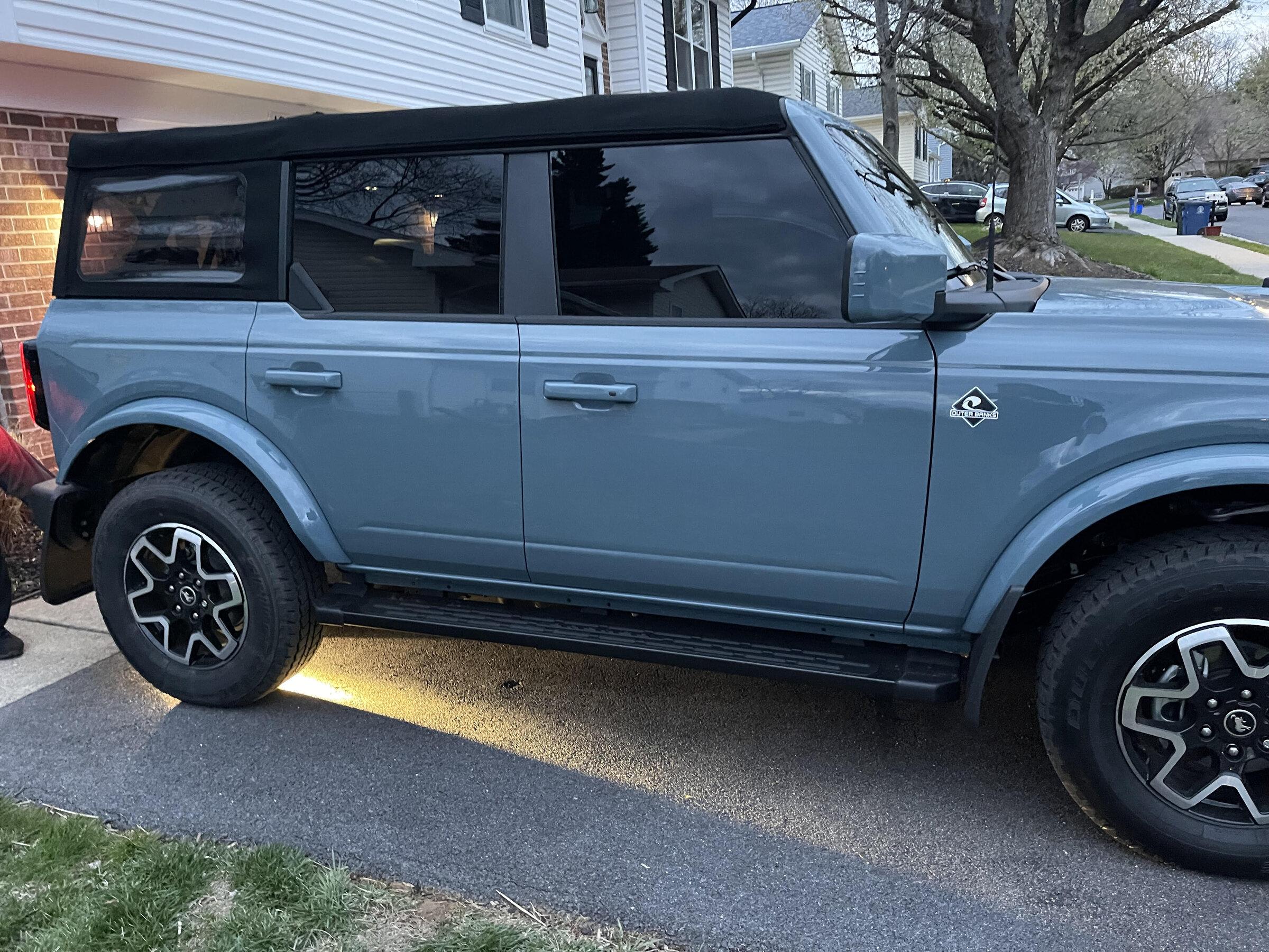 Ford Bronco Front Splash Guards/Mud Flap will NOT fit with Running Board Bronco2