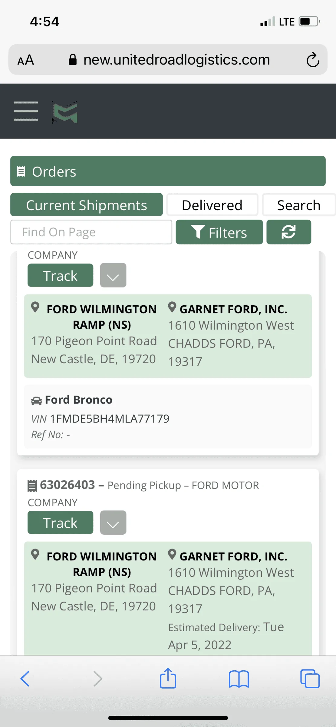 Ford Bronco United Road Logistics - FAQ AE91BC3E-9D65-4BF5-A54B-9B4E75AA380D