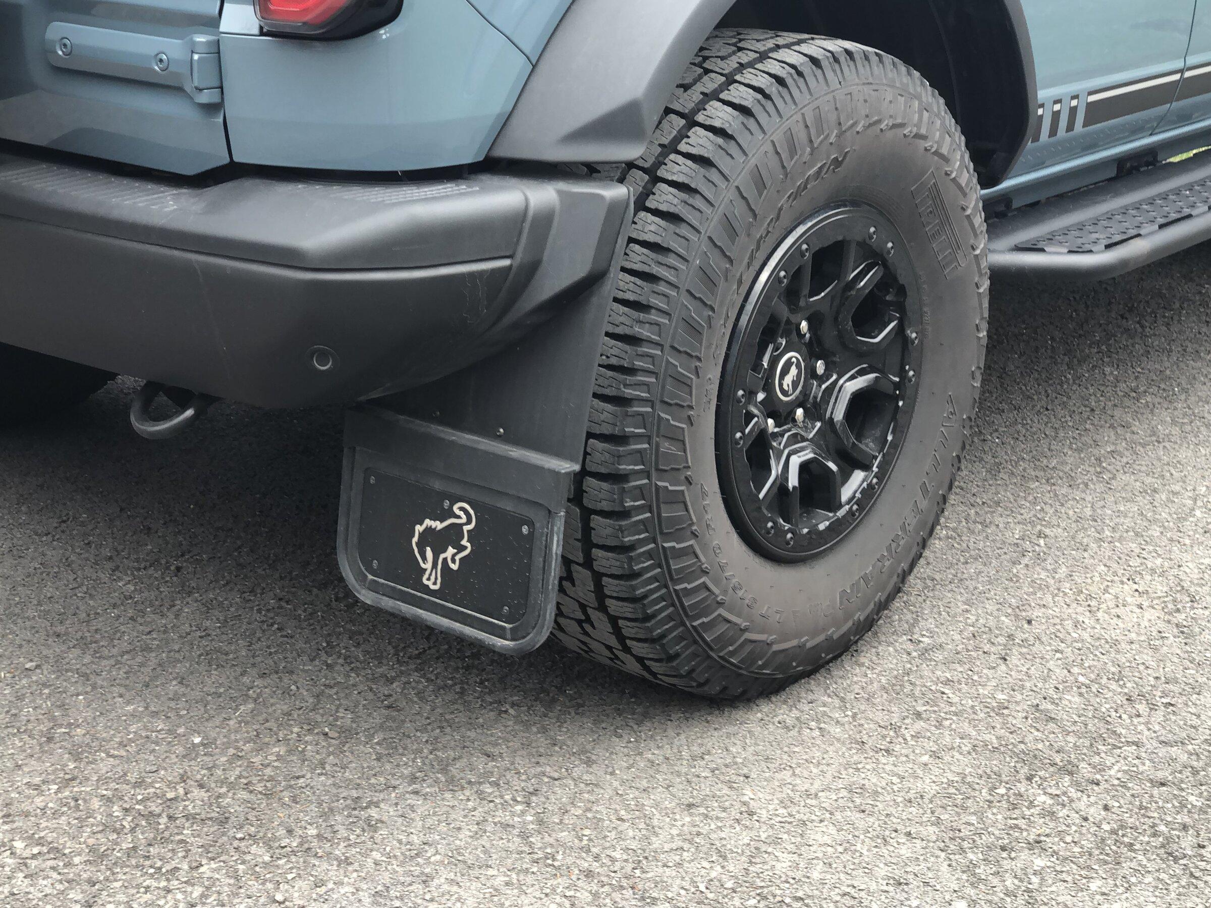 Ford Bronco Rokblokz mudflaps installed on Bronco 4571B8B4-6AC5-451F-A75C-F343616756E4