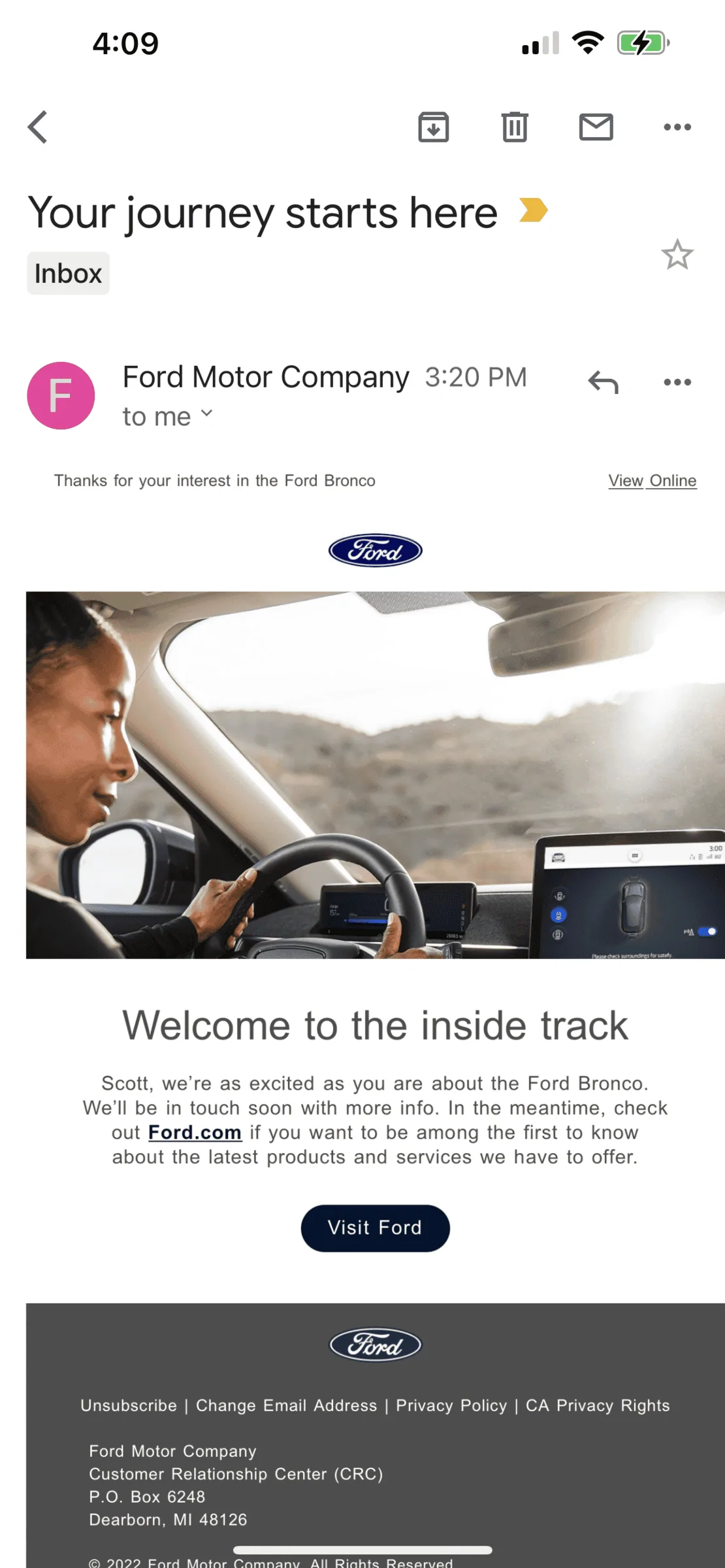 Ford Bronco 4/6/2022 Email 856FB085-10DD-44EE-98D3-5E1B5660685F