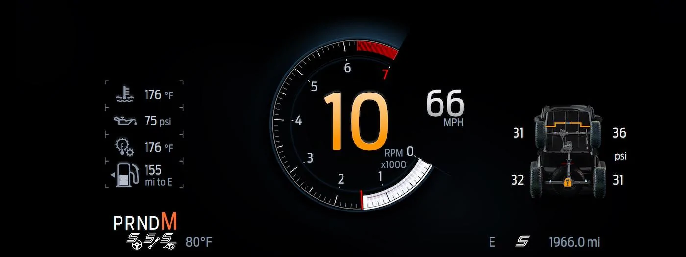 Ford Bronco Bronco Raptor Digital Cluster Drive Modes Animation & Demo Bronco Raptor_01_Performanc