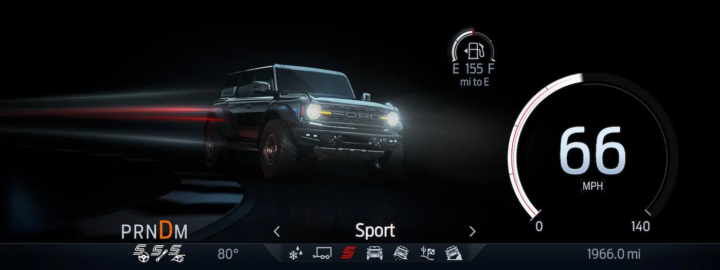 Ford Bronco Bronco Raptor Digital Cluster Drive Modes Animation & Demo Bronco Raptor_05_Sport