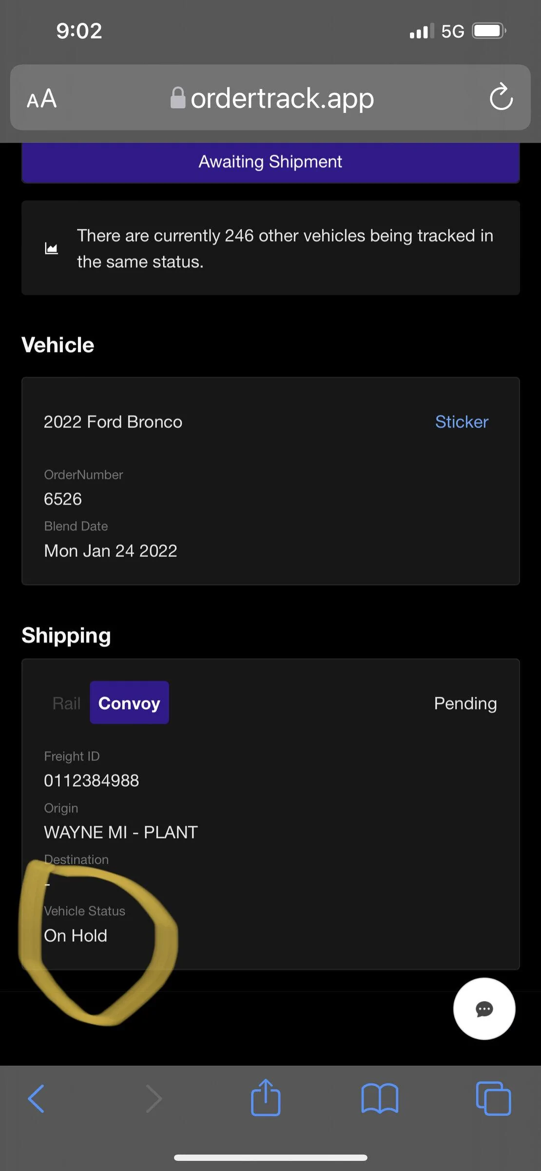 Ford Bronco Order track app 30CFFFBB-6322-4E4C-9B04-B70F8341EB4E